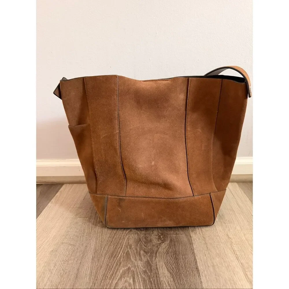 ALLSAINTS Women's Brown Alba Suede Hobo Bag $399